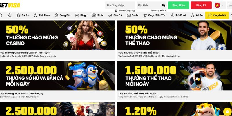 Khuyến mãi khi chơi Live Casino Online Betvisa